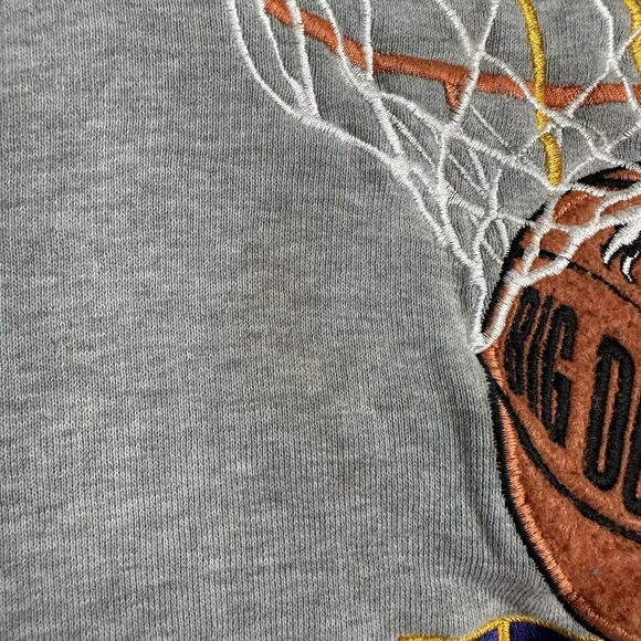 VTG Big Dogs Sweatshirt Nothin' But Net Basketball Gray Men's Size Large 90s - Picture 5 of 8